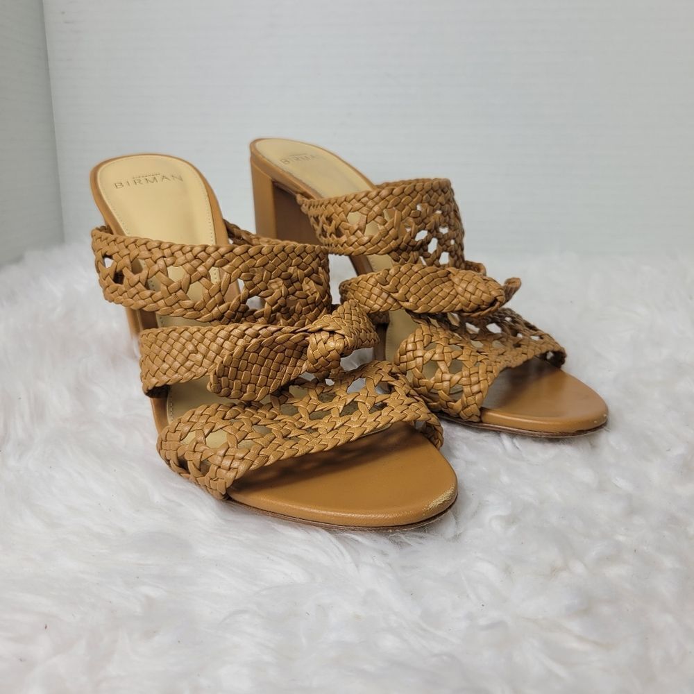 Alexandre Birman Clarita Women's Sizs 10.5 Braided Block Heel Mule Sandals